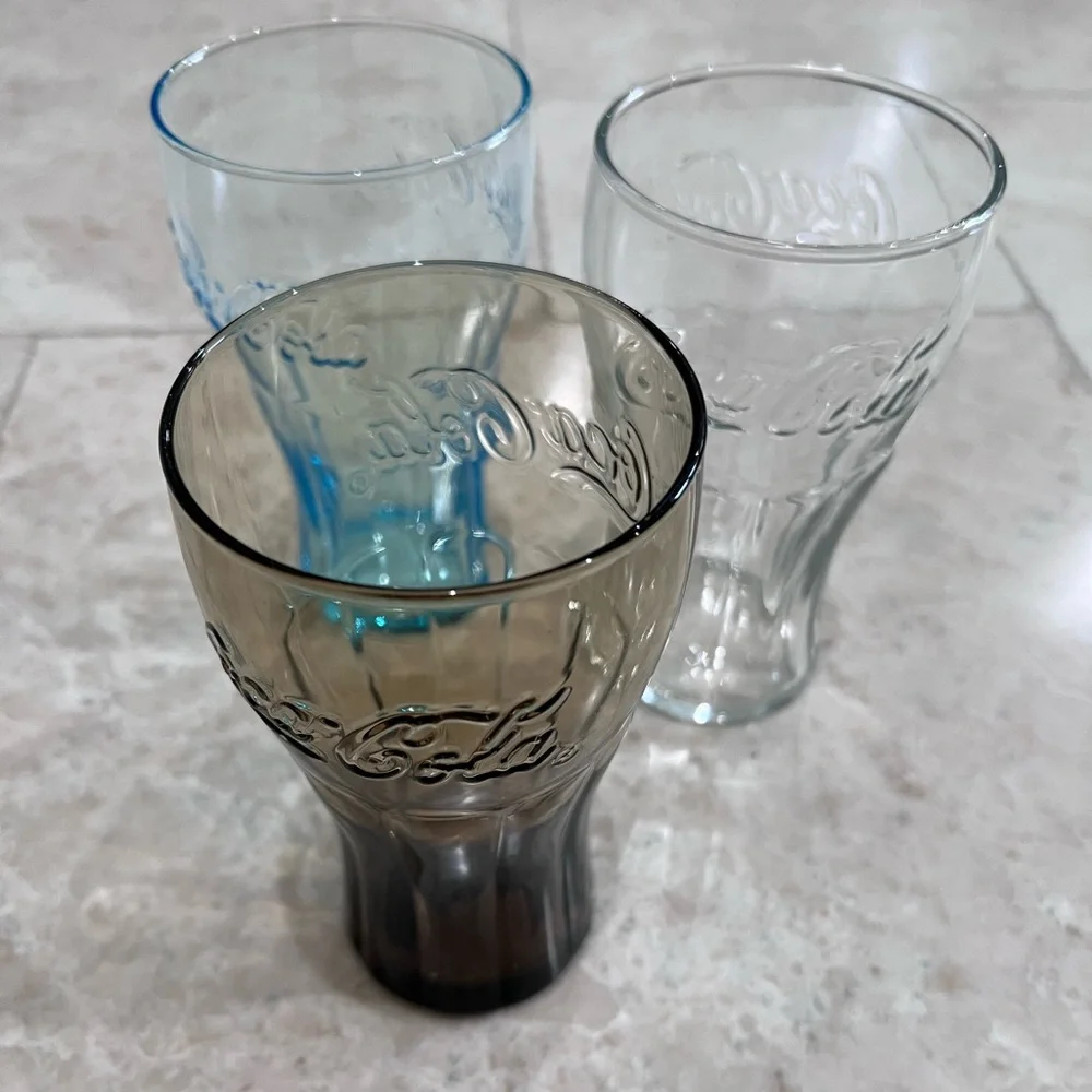 Coca Cola Coke Glassware Drinkware Vintage - set of 3